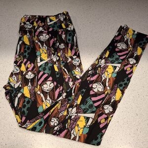 LuLaRoe Black and Multicolor Graphic Leggings